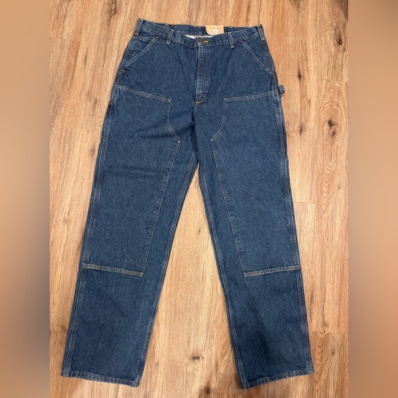 NWT Carhartt Double Knee Denim Jeans Mens 38 x 36 Dungaree Fit - Picture 2 of 8